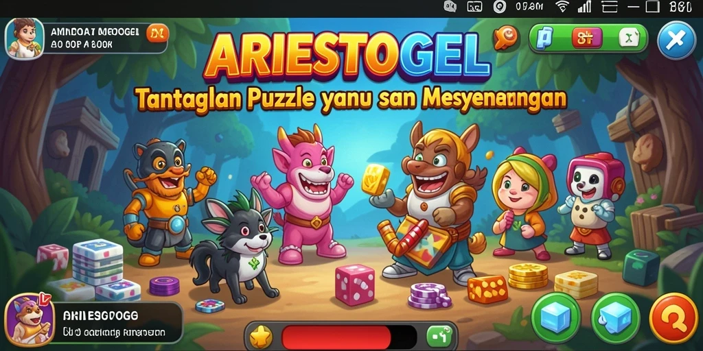 Tampilan gameplay ARIESTOGEL yang menawan dengan tantangan puzzle.