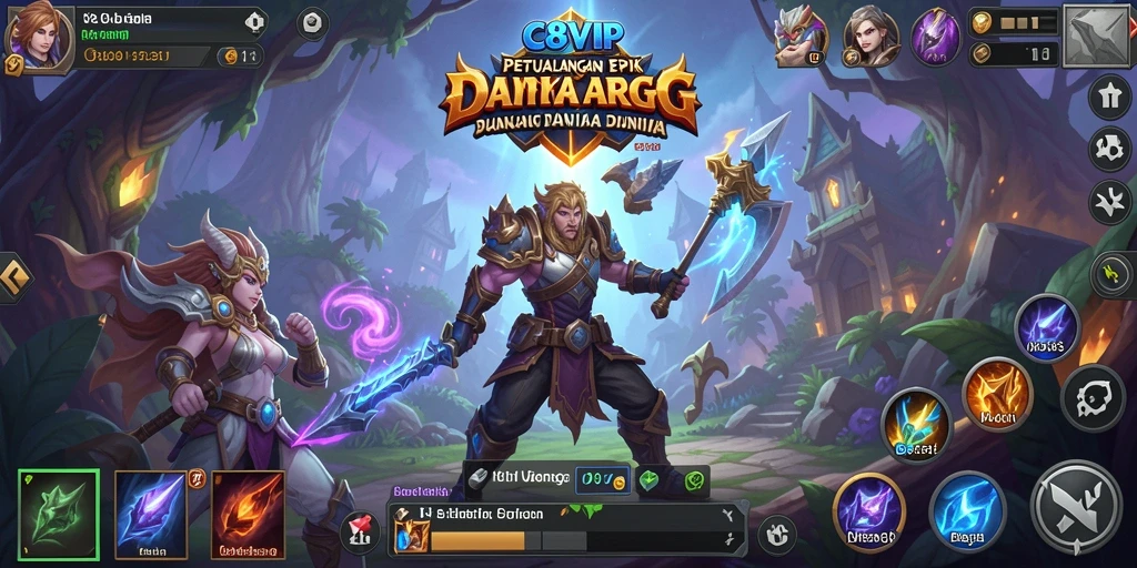 Screenshot utama C8VIP menampilkan aksi pertarungan epik di dunia ARPG.