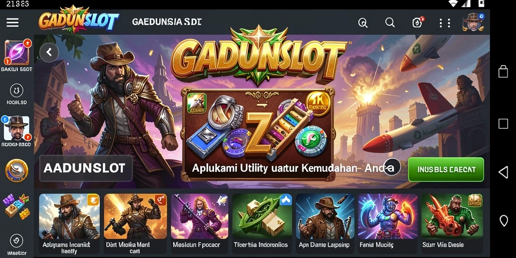 Tampilan utama GADUNSLOT dengan berbagai fitur kemudahan untuk pengguna.