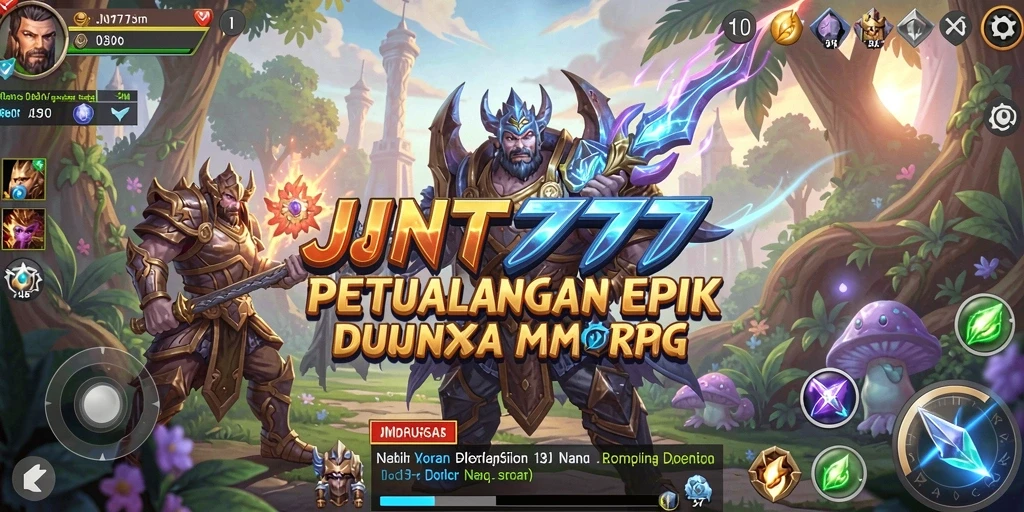 Screenshot JNT777 menampilkan aksi seru dalam pertempuran MMORPG.
