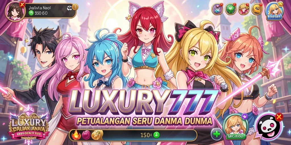 Tangkapan layar utama LUXURY777 menunjukkan aksi gameplay Anime yang menawan.