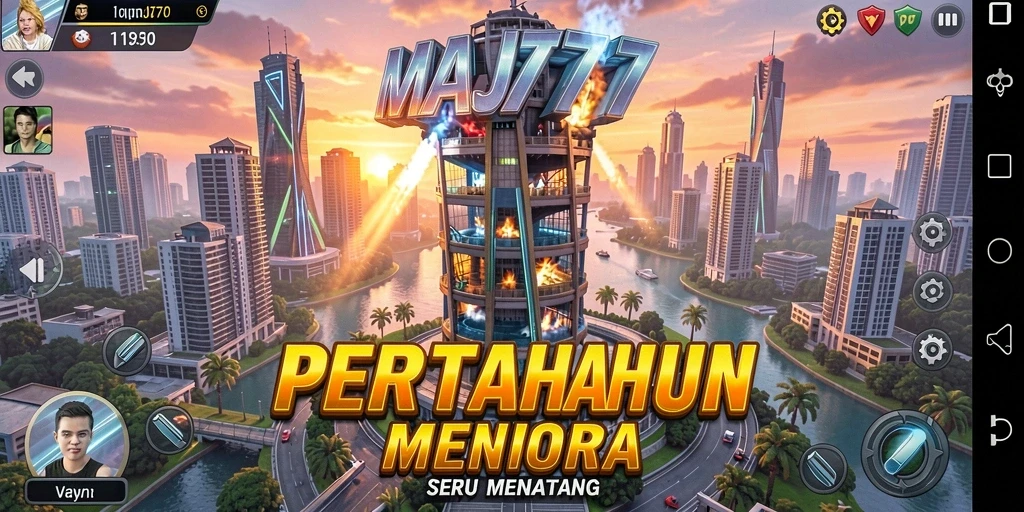 Screenshot menarik dari gameplay MAJ777 dalam Tower Defense.