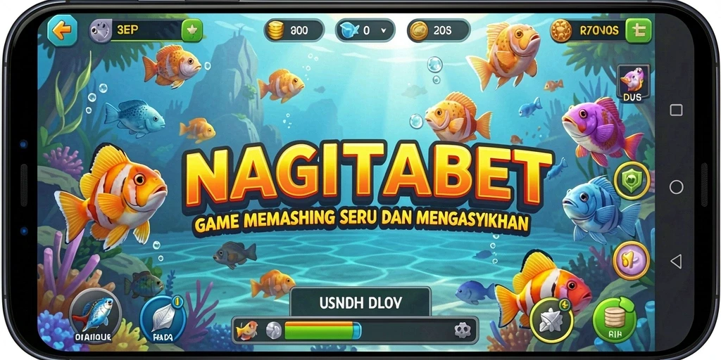 Tampilan gameplay NAGITABET yang seru dan menarik saat memancing.