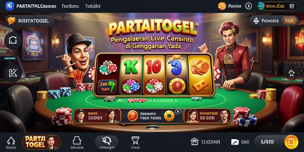 Screenshot gameplay PARTAITOGEL yang menampilkan dealer dan pemain dalam suasana Live Casino.