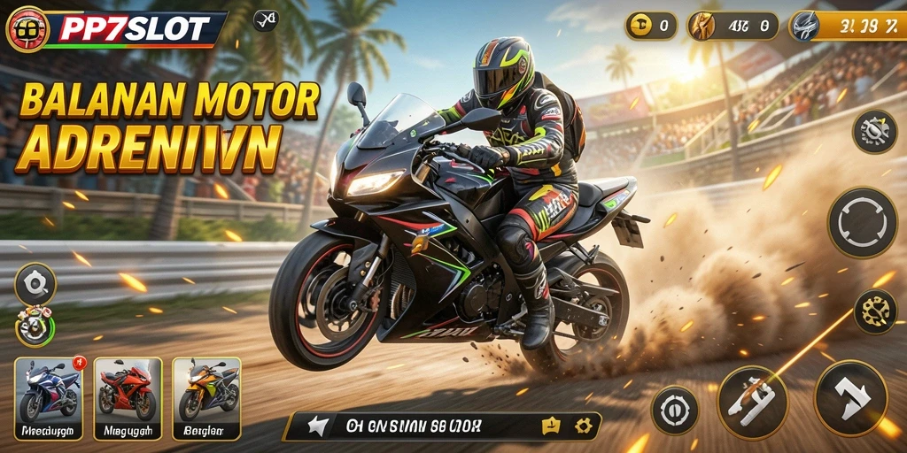 Tampilan utama PP7SLOT dengan balapan motor yang seru dan menegangkan.