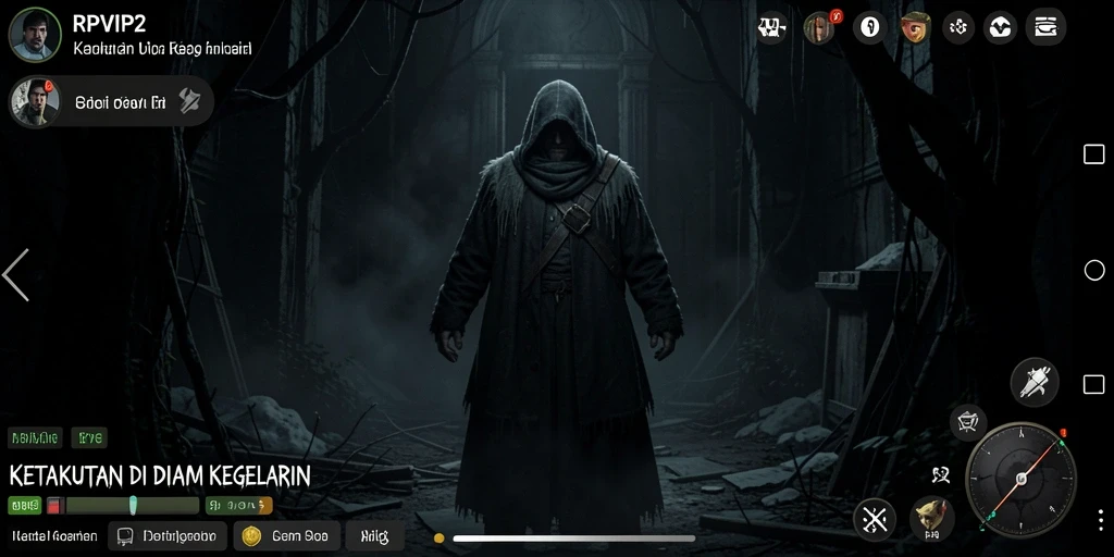 Tangkapan layar dari gameplay menakutkan di RPVIP2.