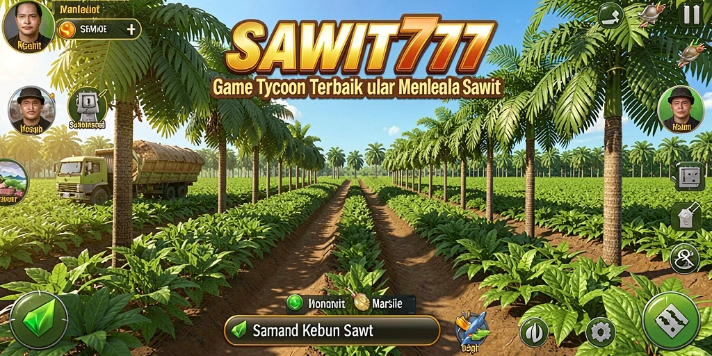 Screenshot gameplay SAWIT777 dengan pengelolaan kebun sawit yang intens.