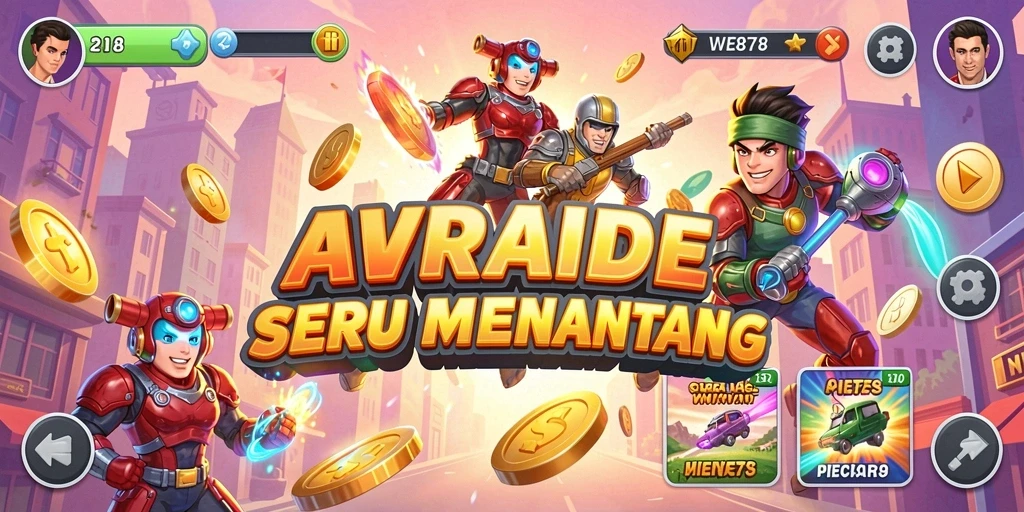 Tampilan seru gameplay WE878 saat melawan rintangan arcade.